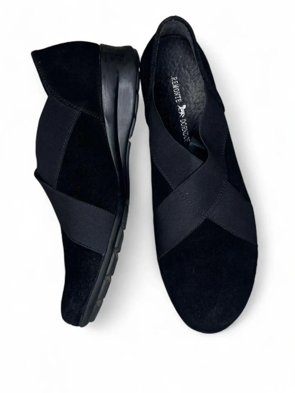 Remonte Wedge Loafers Slip On Comfort Black Shoes Women Size 9 EU 40